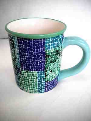 Starbucks 2002 Barista Mosaic Mug 18 oz Blue Purple Green  - Sold on eBay Dec, 1st 2018 for $17.99