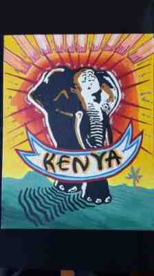 Starbucks Kenya 2004 Coffee Stamp Hand Painted Canvas Art Cafe Basket Sign - Sold on eBay Oct, 17th 2018 for $32.00