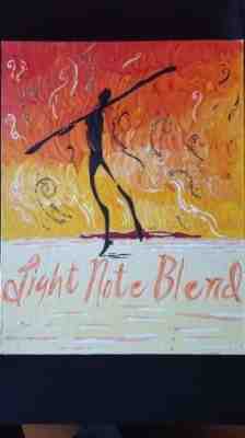 Starbucks Light Note Blend 2004 Coffee Stamp Hand Painted Canvas Art Cafe Sign - Sold on eBay Oct, 17th 2018 for $32.00
