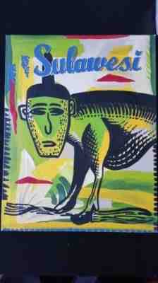 Starbucks Sulawesi 2004 Coffee Stamp Hand Painted Canvas Art Cafe Basket Sign - Sold on eBay Oct, 17th 2018 for $32.00