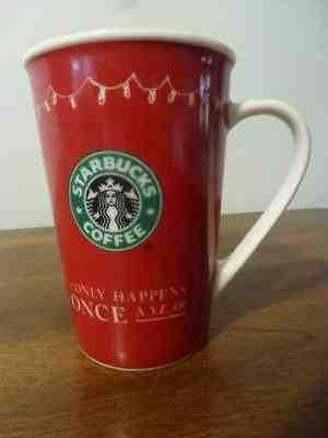 Starbucks Coffee Mug Christmas 2005 It Only Happens Once a Year Stocking EUC - Sold on eBay Dec, 1st 2018 for $12.00