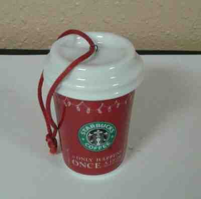 STARBUCKS HOLIDAY 2005 "IT ONLY HAPPENS ONCE A YEAR" RED CUP ORNAMENT - Sold on eBay Dec, 1st 2018 for $4.99