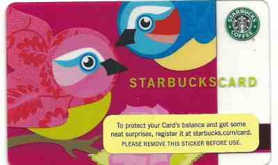 Starbucks Card 2005 Birds - Sold on eBay Oct, 19th 2018 for $4.99