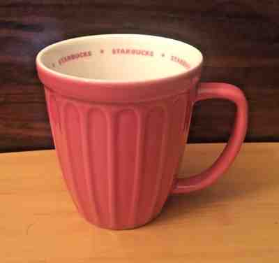 2006 Starbucks Coffee Cup Mug - Pink Rose Flower Pot Design w/3-D Embossed Ribs - Sold on eBay Dec, 2nd 2018 for $10.95