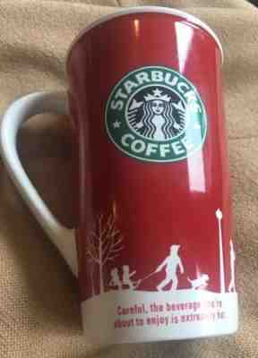 Starbucks Mug Coffee Tea Holiday 2006 Tall Red 16 Oz. Winter Christmas Ceramic - Sold on eBay Dec, 1st 2018 for $6.99