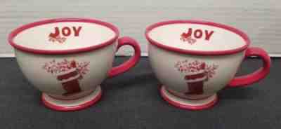 (2) Starbucks Holiday 2007 Coffee Mugs - Red Joy - Christmas Gift Collectables  - Sold on eBay Dec, 1st 2018 for $12.99
