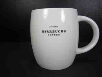 Starbucks 2008 Coffee Mug Barrell Shaped 4-1/4" Tall 14 Oz - Sold on eBay Dec, 1st 2018 for $8.95