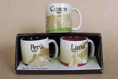 PERU STARBUCKS RARE south america mini mug set LIMA CUSCO 89 expreso 3 fl oz - Sold on eBay Nov, 30th 2018 for $29.00