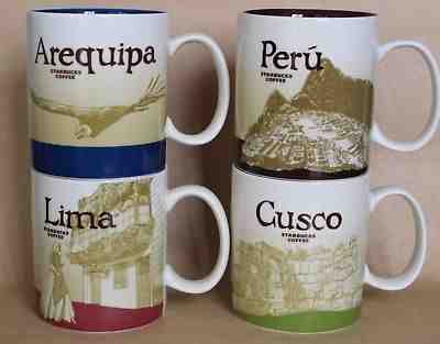 PERU STARBUCKS RARE south america mug lot set 16oz LIMA CUSCO CITY 473 arequipa - Sold on eBay Nov, 30th 2018 for $65.00