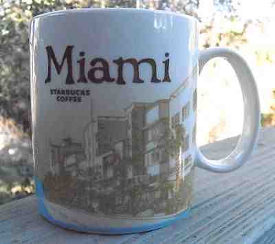 New Starbucks 2009 MIAMI Florida FL porcelain coffee cup city mug - Sold on eBay Nov, 29th 2018 for $38.98