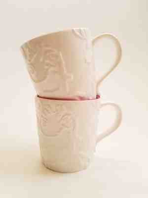 Set Of 2 2009 Starbucks New Bone China Holiday Reindeer White Red Coffee Mugs  - Sold on eBay Nov, 29th 2018 for $26.95