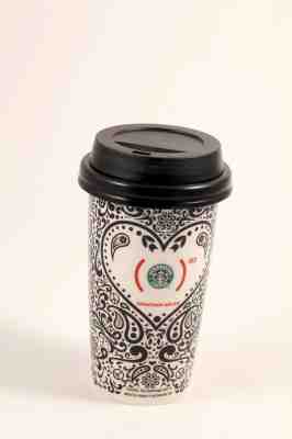  Starbucks Travel Mug Jonathan Adler Paisley Red Coffee Tumbler Lid 2010 12 Oz - Sold on eBay Dec, 1st 2018 for $25.00