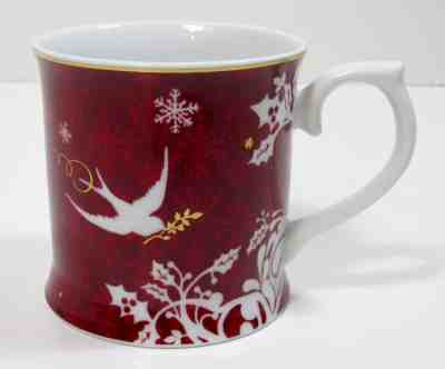 Starbucks Coffee Mug Designed by Rosanna Red Gold Christmas Doves Holiday 2010 - Sold on eBay Dec, 1st 2018 for $11.21