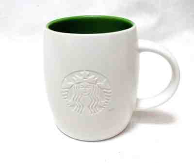 Starbucks Siren Etched White & Green Barrel Mug Cup 2011 14 oz. New with tag - Sold on eBay Dec, 1st 2018 for $14.00