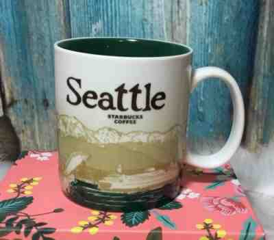 Starbucks City Mug Collector Series Seattle 2011 16oz Ceramic Coffee Cup - Sold on eBay Dec, 1st 2018 for $22.00
