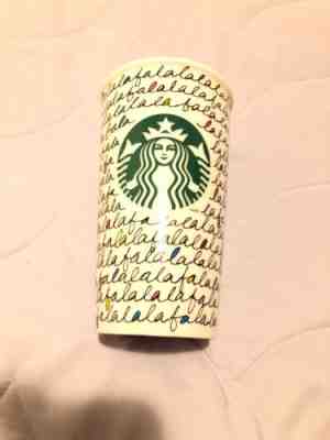 Holiday 2011 Starbucks Coffee Ceramic Cup Mug Travel Tumbler Christmas Falalala - Sold on eBay Dec, 1st 2018 for $9.00