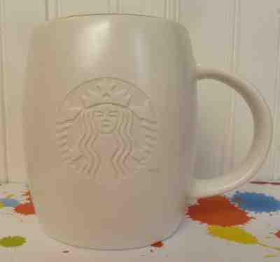 2011 STARBUCKS MATTE WHITE BARREL MUG / ETCHED MERMAID SIREN LOGO 14 OZ. MINT! - Sold on eBay Dec, 1st 2018 for $14.99