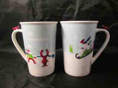 (2) STARBUCKS COFFEE MUG CHRISTMAS 2011 WHIMSICAL AIRPLANE ON HANDLE - Sold on eBay Nov, 29th 2018 for $22.95