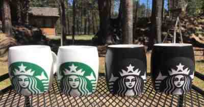 2010/2011 Starbucks Set of 4 14 oz. Laser Etched Siren Mermaid Coffee Mugs - Sold on eBay Nov, 28th 2018 for $30.00