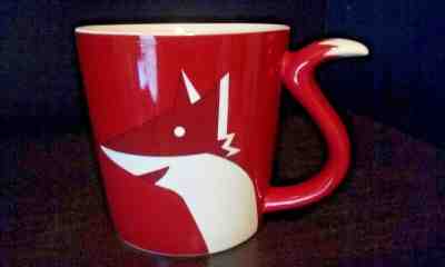 2012 Starbucks Red Fox Tail Handle Coffee Mug Cup - Sold on eBay Dec, 1st 2018 for $9.88