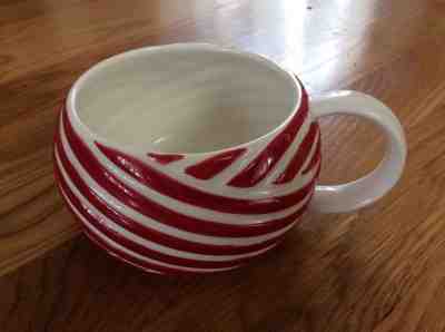 2013 Starbucks Holiday Peppermint Swirl Candy Cane Coffee Mug Red White - Sold on eBay Dec, 1st 2018 for $11.99