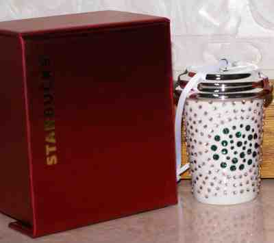 2014 STARBUCKS HOLIDAY SWAROVSKI CRYSTALS CHRISTMAS ORNAMENT, NEW & MINT!! - Sold on eBay Dec, 1st 2018 for $39.95