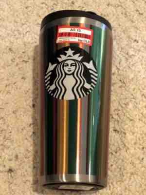 NEW Starbucks Travel Mug Stainless Steel Siren 2014 Tumbler STRIPED W/Lid 16 oz - Sold on eBay Nov, 28th 2018 for $13.00