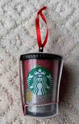 NEW Starbucks 2018 Christmas Ornament Multicolor Glitter Cold Tumbler Free Ship - Sold on eBay Dec, 2nd 2018 for $14.50