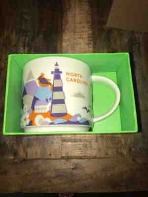 Starbucks North Carolina Coffee Mug You Are Here Lighthouse Flowers New IN BOX - Sold on eBay Dec, 2nd 2018 for $29.69