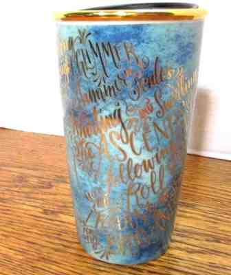 STARBUCKS MERMAID SIREN SONG DOUBLE WALL TUMBLER 12 OZ TRAVELER 12 OZ AQUA GOLD - Sold on eBay Dec, 2nd 2018 for $39.99