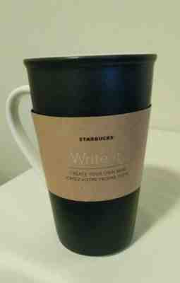 Starbucks Write It Create Your Own Mug 2010 Black & White WITH Pen 12oz - Sold on eBay Dec, 2nd 2018 for $10.50