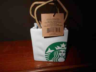 Starbucks Holiday 2018 Ceramic Tote ORNAMENT Gift card Holder Brand New - Sold on eBay Dec, 2nd 2018 for $10.50