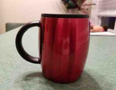 Starbucks 2012 Berry Red Barrel Stainless Steel  Mug  14oz  - Sold on eBay Dec, 2nd 2018 for $19.99