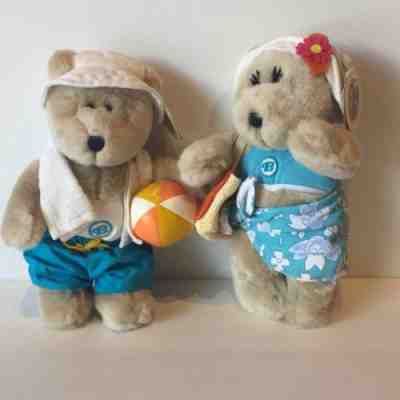 RARE Starbucks Bearista Bear Summer Beach Boy & Girl (2002) NWT - Sold on eBay Dec, 2nd 2018 for $60.00