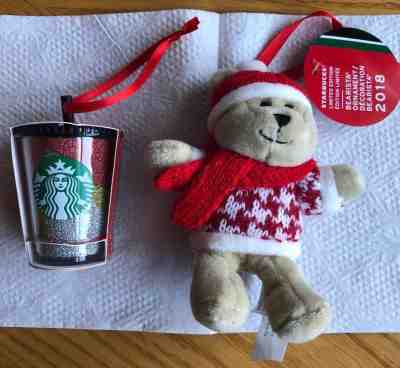 Starbucks 2018 Christmas Multicolor Glitter Cold Tumbler & Bearista  Ornaments - Sold on eBay Dec, 2nd 2018 for $13.54