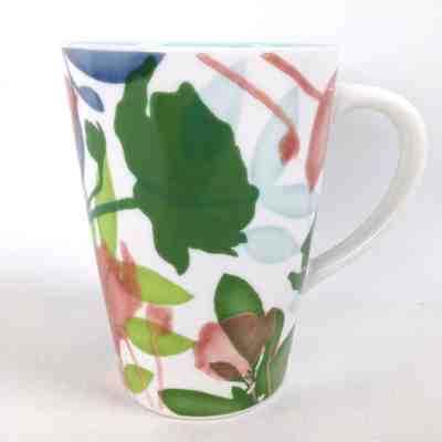 Starbucks 2009 New Bone China Painted Floral Coffee Tea Mug Blue Interior 16 Oz. - Sold on eBay Dec, 2nd 2018 for $12.01
