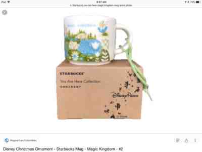 Disney Parks Starbucks You Are Here Magic Kingdom Ornament Mug ~ New with Box - Sold on eBay Dec, 2nd 2018 for $19.99