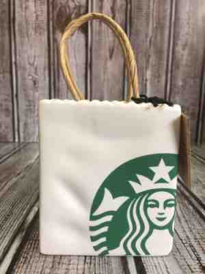 Starbucks Holiday 2018 Ceramic Tote Bag ORNAMENT Gift Card Holder 3x3.5" New - Sold on eBay Dec, 2nd 2018 for $14.99