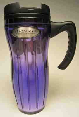 Starbucks Barista Travel Mug  Royal Purple & Panels Insulated Thermoplastic 16oz - Sold on eBay Dec, 2nd 2018 for $17.99