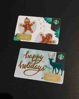 2018 CHRISTMAS STARBUCKS " R  "marker GIFT CARD --- RARE ---  LOT OF 2 PCS.  - Sold on eBay Dec, 2nd 2018 for $9.99