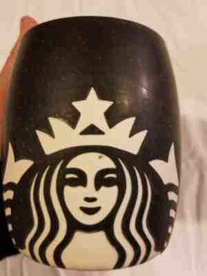 Starbucks Coffee 2011 Matte Black Barrel White Etched Mermaid Siren Logo Mug - Sold on eBay Dec, 2nd 2018 for $8.50
