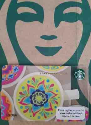 Starbucks Coffee, Tea Card "multi coloured Chakra", Mandala India | Indien Karte - Sold on eBay Dec, 2nd 2018 for $7.90