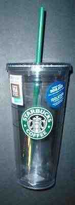 NEW RARE STARBUCKS Clear Insulated Tumbler 20 oz Venti Cup - Sold on eBay Dec, 2nd 2018 for $30.00