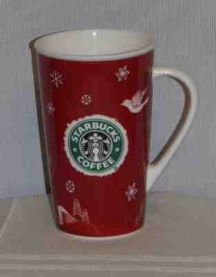 Starbucks Coffee 2008 Mug 16 oz Ceramic Christmas Red Tree Deer Snowflake EUC - Sold on eBay Dec, 2nd 2018 for $3.25