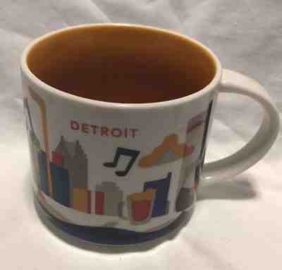 Starbucks 2015 14 oz You Are Here YAH Detroit Mug - Sold on eBay Dec, 2nd 2018 for $19.99