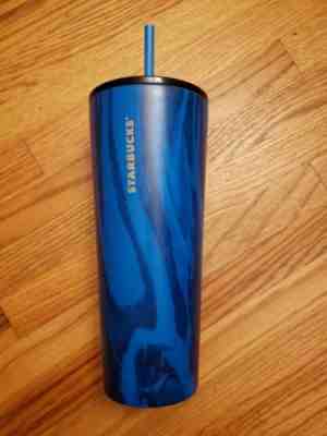 Starbucks Blue Stainless Steel Cold Cup Tumbler Venti 24 Summer Collection 2018 - Sold on eBay Dec, 2nd 2018 for $20.00