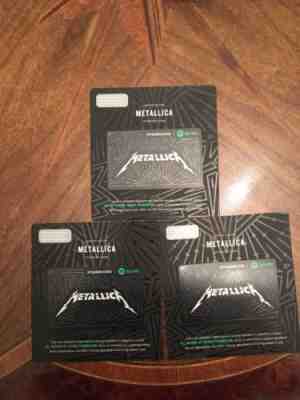 Limited Edition Metallica Starbucks Cards 3 piece - Sold on eBay Dec, 2nd 2018 for $10.00