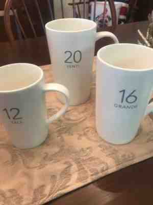 Starbucks coffee mug set Of 3–Venti, Grande, Tall - Sold on eBay Dec, 2nd 2018 for $15.00