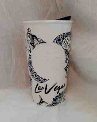 Starbucks 2015 Siren Mermaid Las Vegas Collection Ceramic Travel Tumbler 12oz - Sold on eBay Dec, 2nd 2018 for $22.95