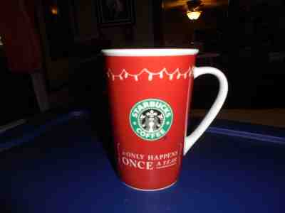 2005 Starbucks Christmas Red Coffee Cup It Only Happens Once A Year Stocking - Sold on eBay Dec, 2nd 2018 for $4.99